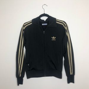 Black and gold adidas sweater